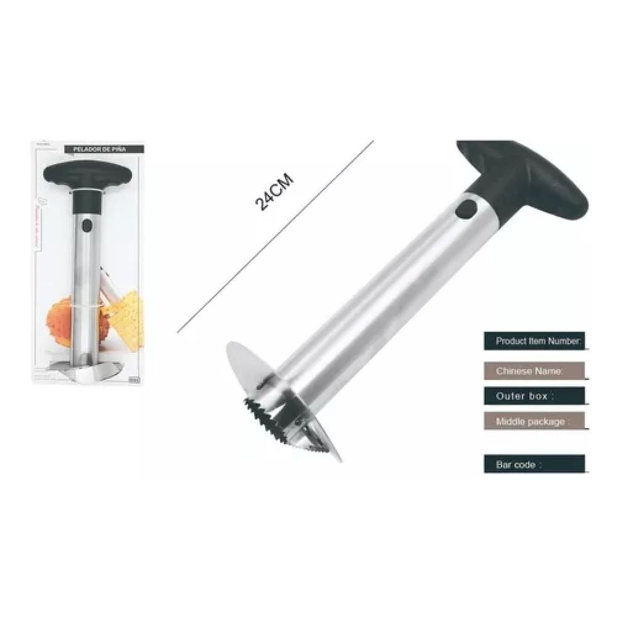 CATALAB - Pelador De Piña De 24 Cm Acero Inoxidable