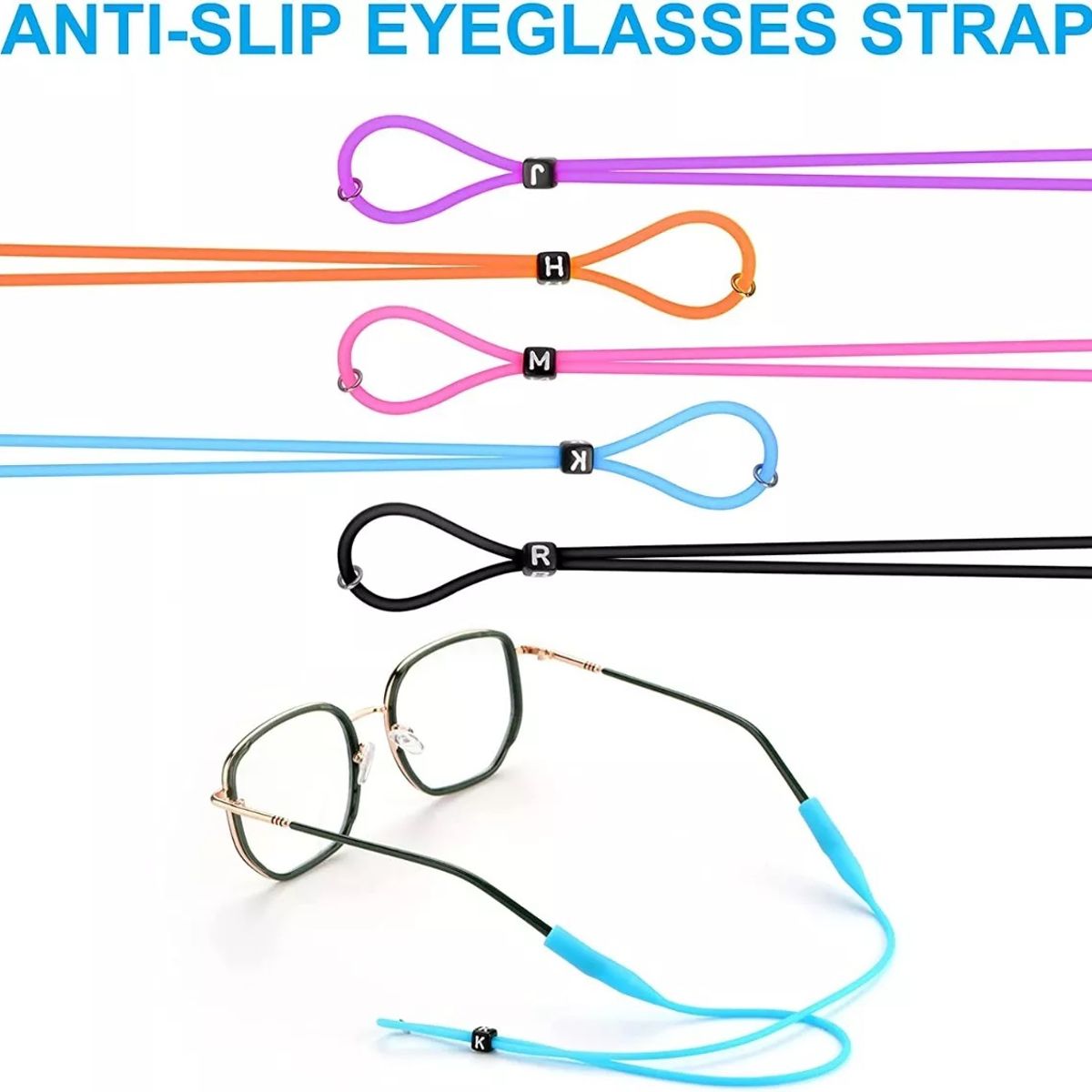 GENERICO - 5pc Straps Sujetador Lentes Silicona Ajustable Gancho Antica