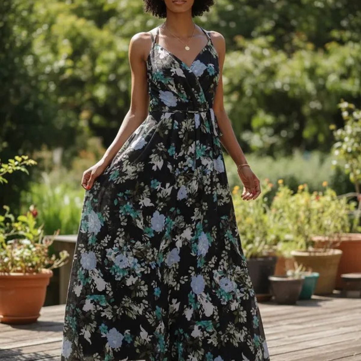 LUNA - Vestido Floreado Fiesta Mujer Modelo 2177