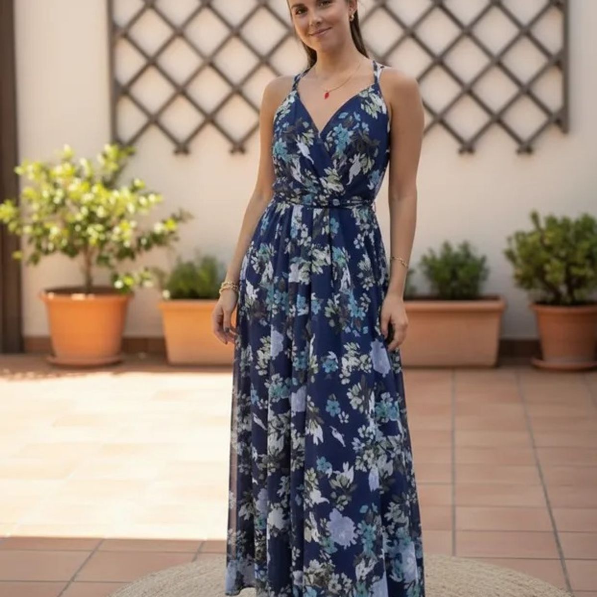 LUNA - Vestido Floreado Fiesta Mujer Modelo 2177