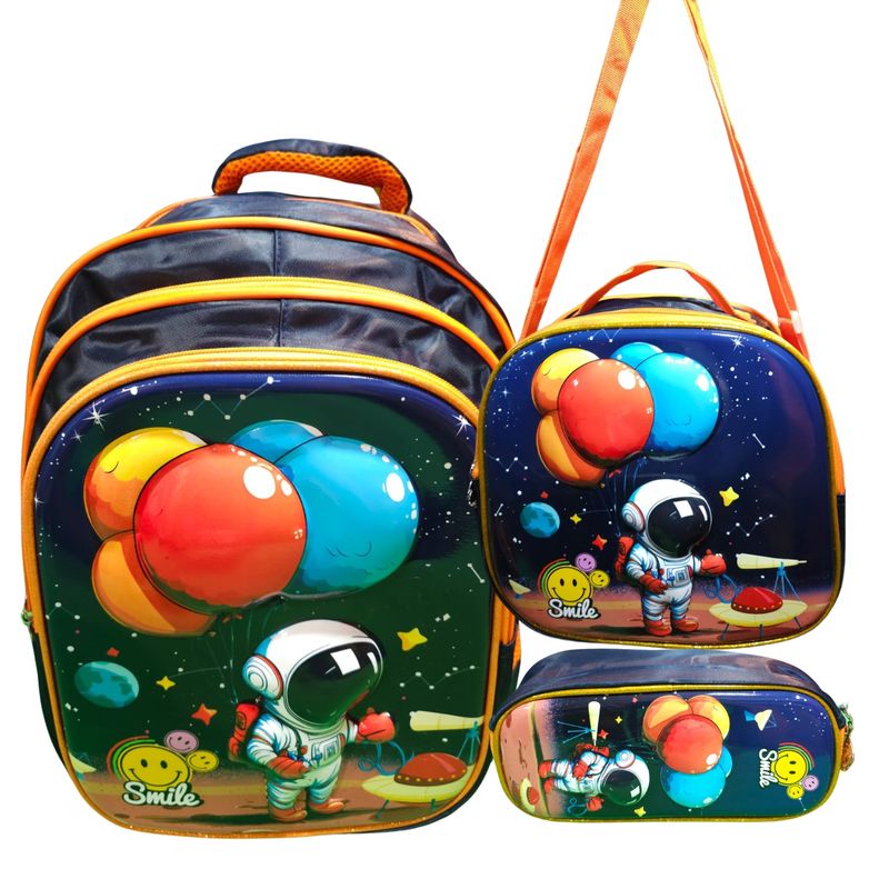 GENERICO - Set De Mochila 3D  Lonchera  Estuche con relieve