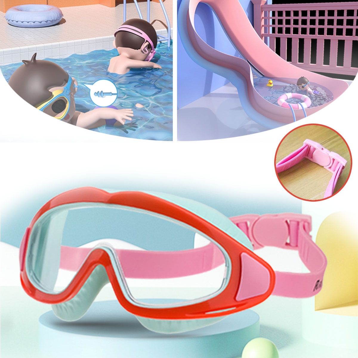 EDWINAYY - Mascara Buceo Antiniebla Widevision Para Playa Ni?o