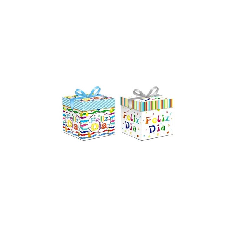 GENERICO - Caja De Regalo Plegable Feliz Dia 30cm Diseño aleatorio