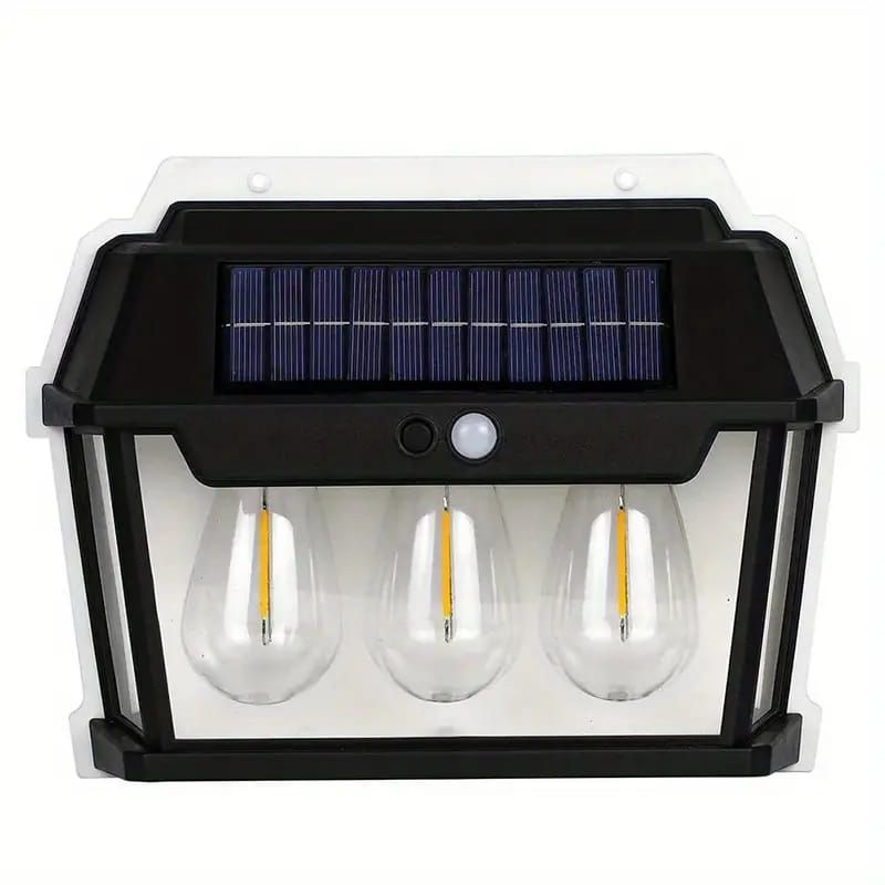 GENERICO - Farol Aplique Led Solar 3 Ampolletas Impermeable Ip65