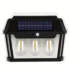 GENERICO - Farol Aplique Led Solar 3 Ampolletas Impermeable Ip65