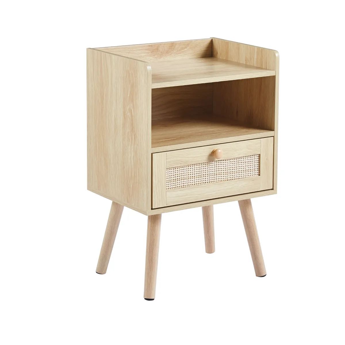 KLIK - Velador Mesh Rattan con Cajon y Espacio