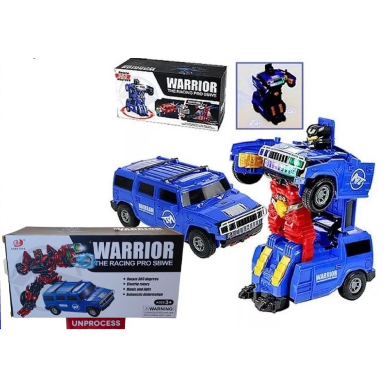 GENERICO - Auto Tranformers Jeep Con Luz Y Sonido Color Azul