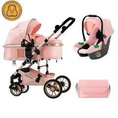 LUBABYCAS - Coche Travel System Con Accesorios Musso Rosado
