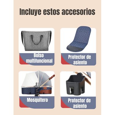 Imagen 2 del producto Coche Travel System Con Accesorios Musso Rosado