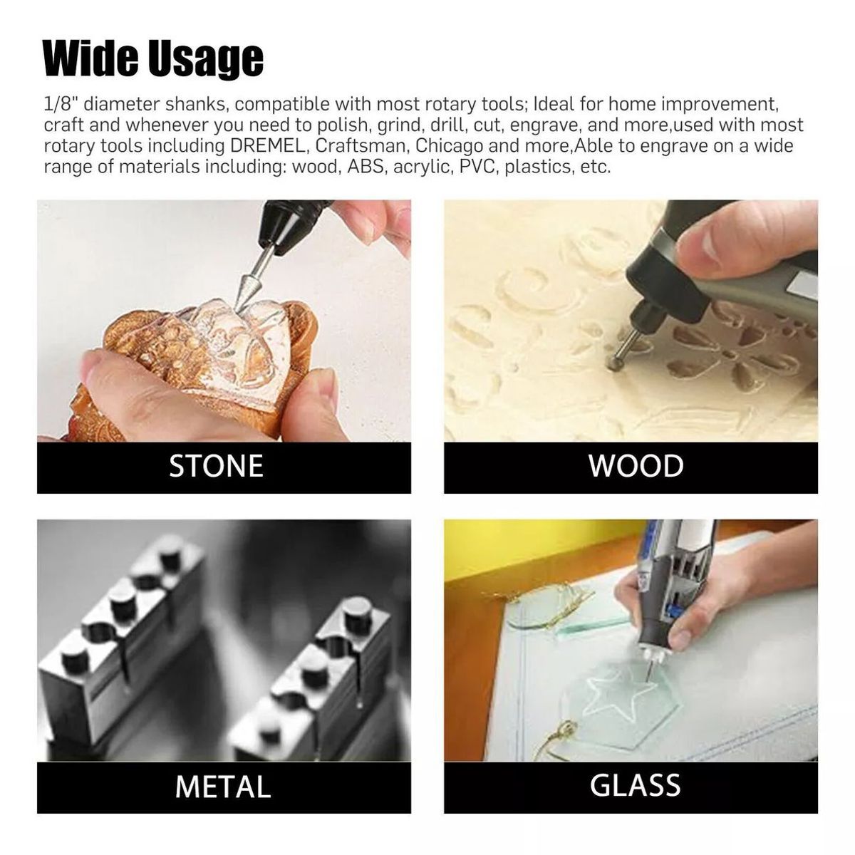 KUANGYE - Fresas Diamantadas Multipropósito Total Para Bauker Dremel