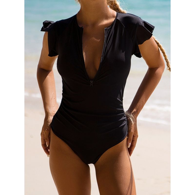 MOSS ROSE - Mono de bañador de resort de playa con volantes de mujer