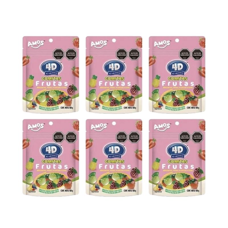 GENERICO - Gomitas De Frutas 4D 100gr Pack 6 und