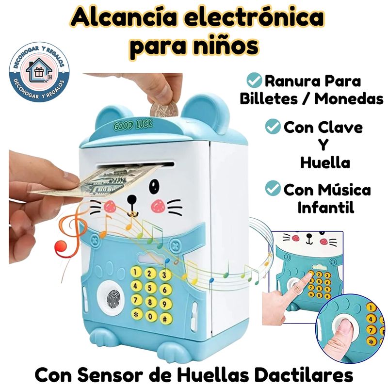 GENERICO - Alcancía Juguete Electrónica Musical Niños Clave Huella Gato