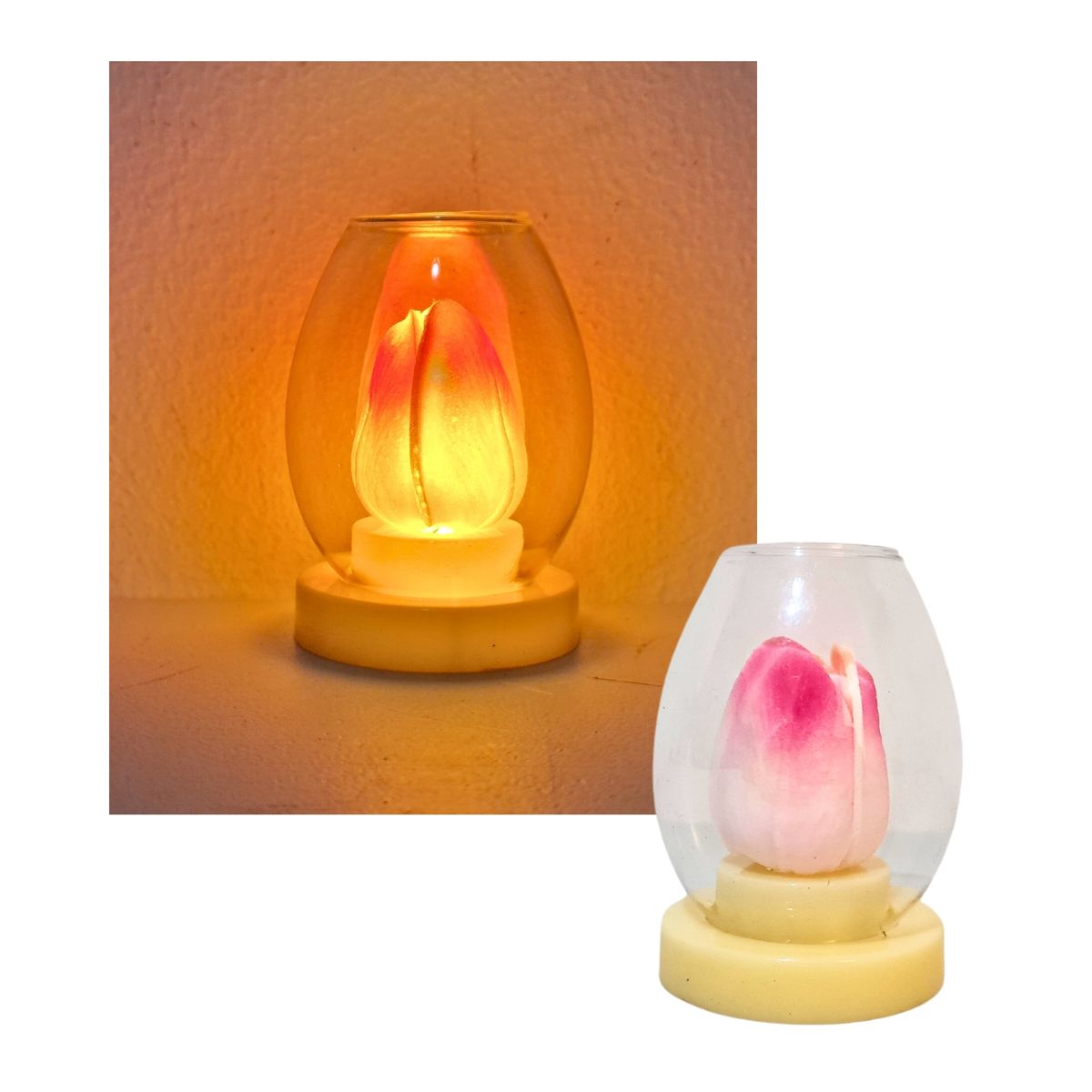 GENERICO - Pack X2 Adorno De Luz Con Rosa Colores