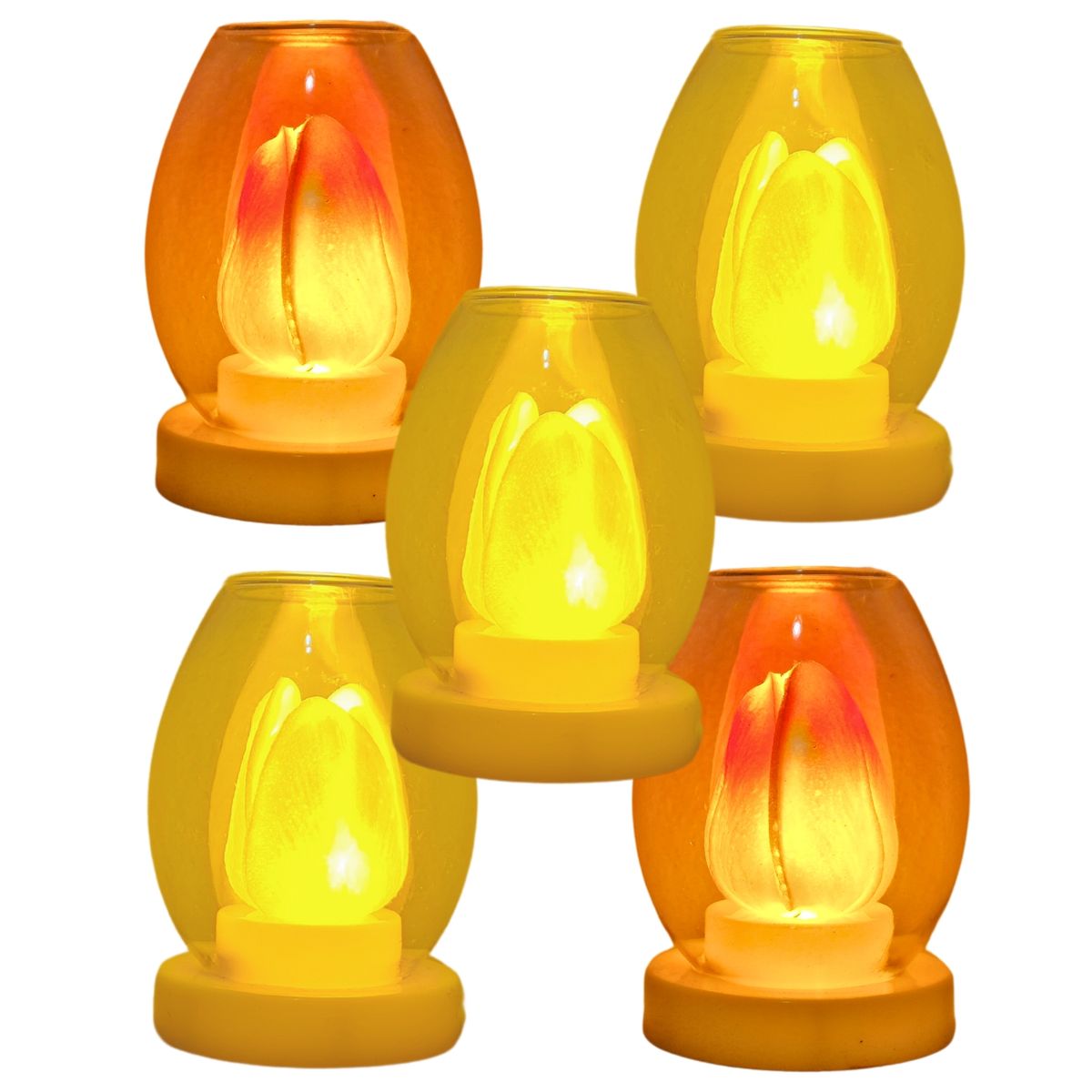 GENERICO - Pack X5 Adorno De Luz Con Rosa Colores