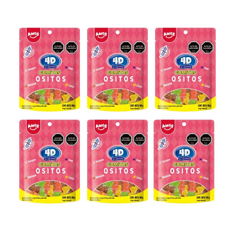 GENERICO - Gomitas Ositos 4d 100gr Pack 6 und