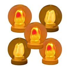 GENERICO - Pack X5 Adorno De Luz Forma De Esfera Con Rosa Colores
