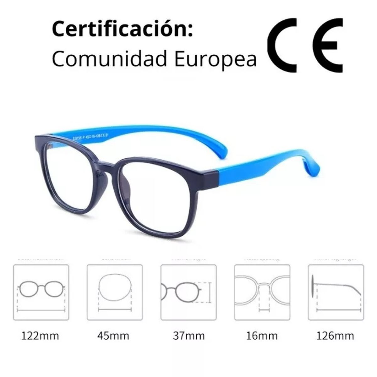 GENERICO - Lentes Luz Azul Niños Computador Pantallas Descanso NegroRojo