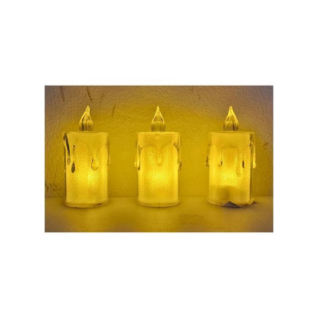GENERICO - Pack X10 Velas Con Luz Cálida Clásica Decorativa 4 X 9 Cm