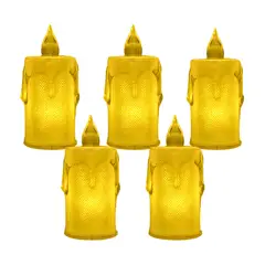 GENERICO - Pack X5 Velas Con Luz Cálida Clásica Decorativa 4 X 9 Cm
