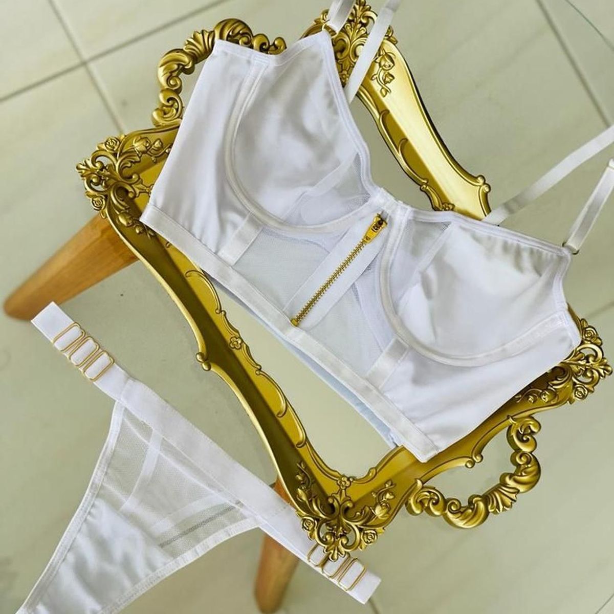 GENERICO - CONJUNTO LENCERIA ÁNGEL 2 PIEZAS SEDUCTORA - Blanco