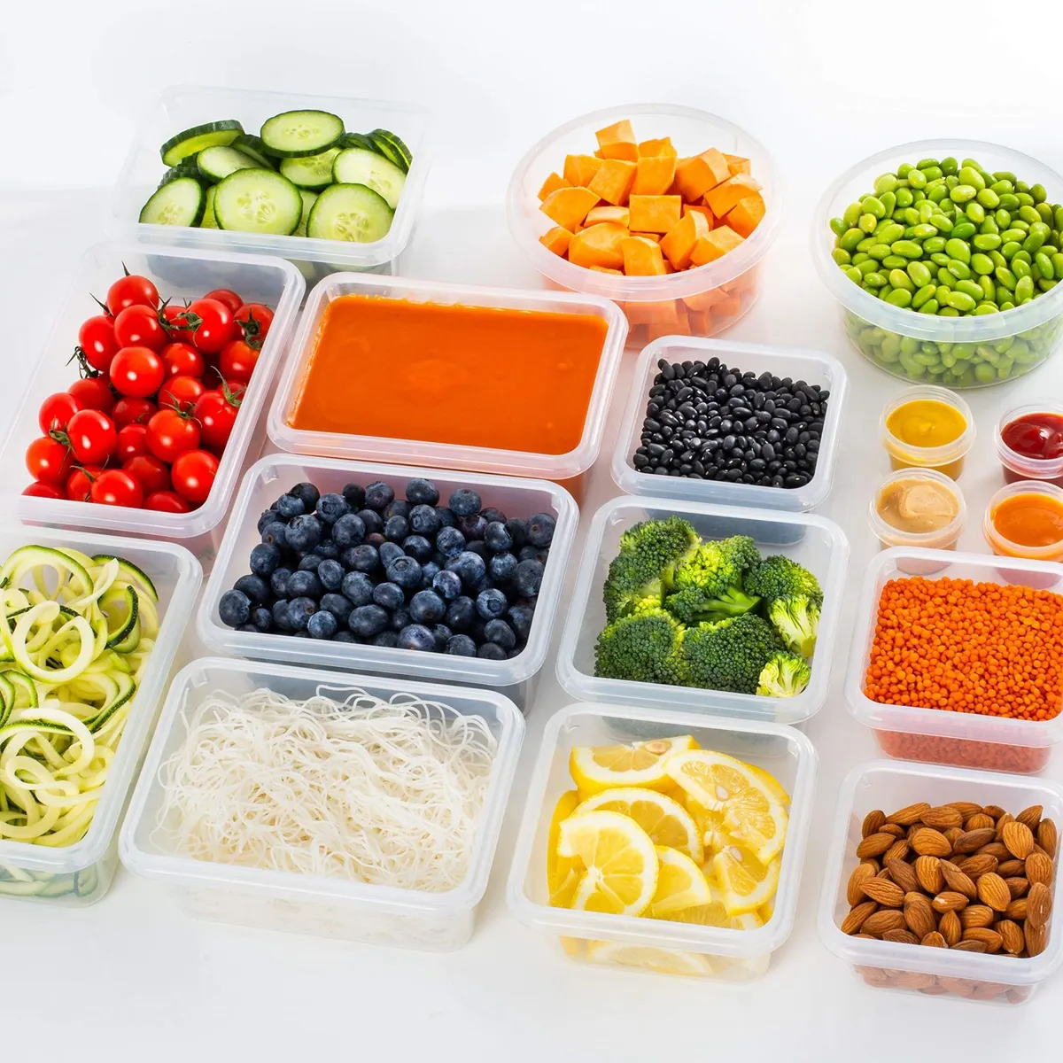 EVERSO - Set 24 Tapper Tuper Herméticos Para Comida Ensalada Nevera