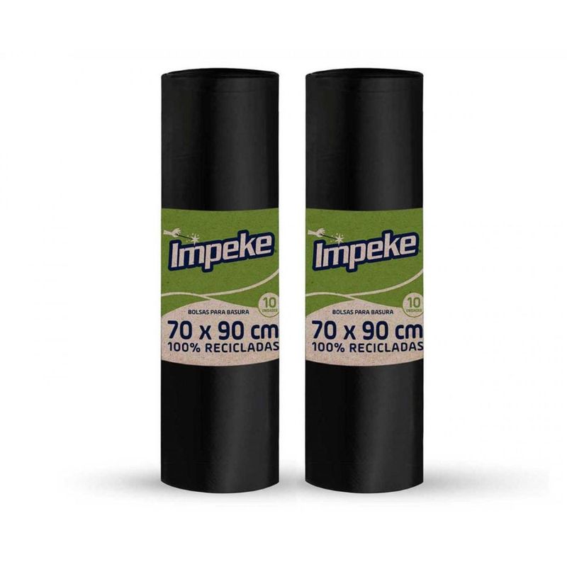VIRUTEX - Rollos bolsas basura 70x90 Impeke x 20 unds