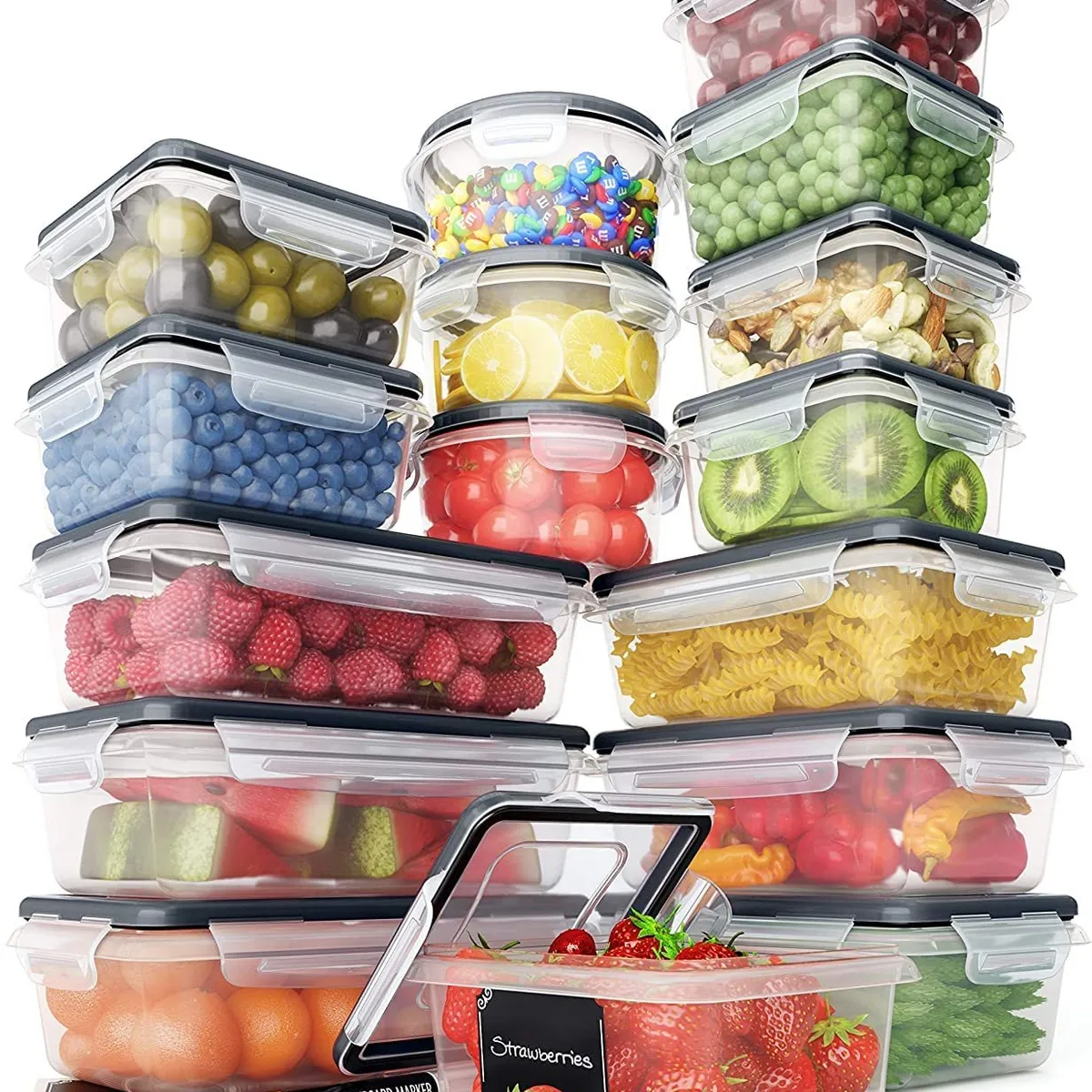 EVERSO - Set 12 Organizador Para Refrigerador Y Cocina Contenedores Con Tapa