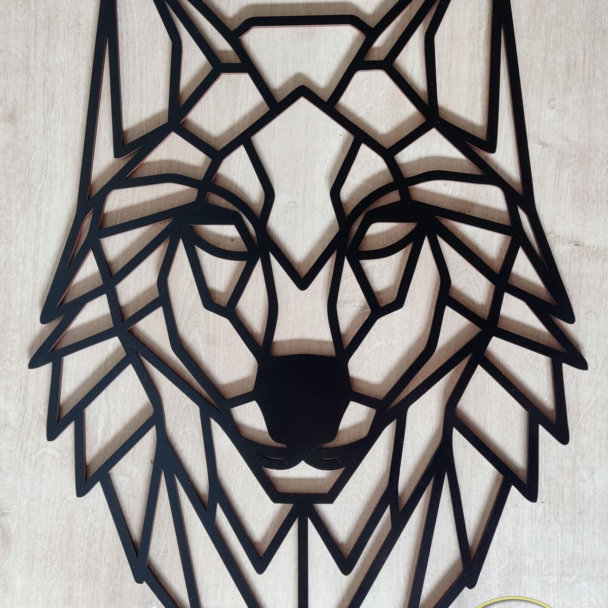 ELAB PROPIA - Cuadro Decorativo Lobo Geometrico 57x42cm - Madera Fun Republic