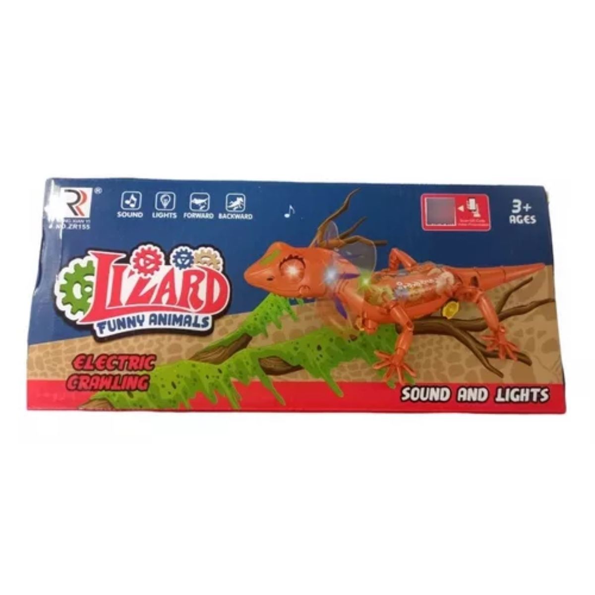 OEM - Lagartija De Juguete Con Luces Sonido Y Movimiento A Pila
