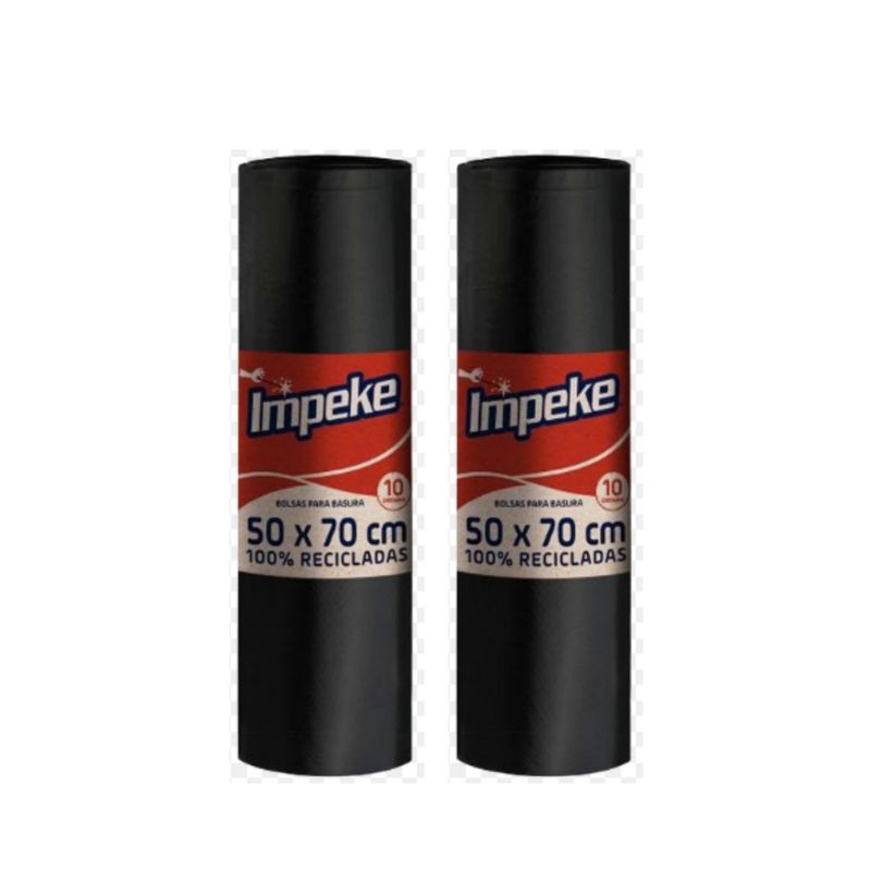 VIRUTEX - Rollos bolsas basura 50x70 Impeke x 20 unds