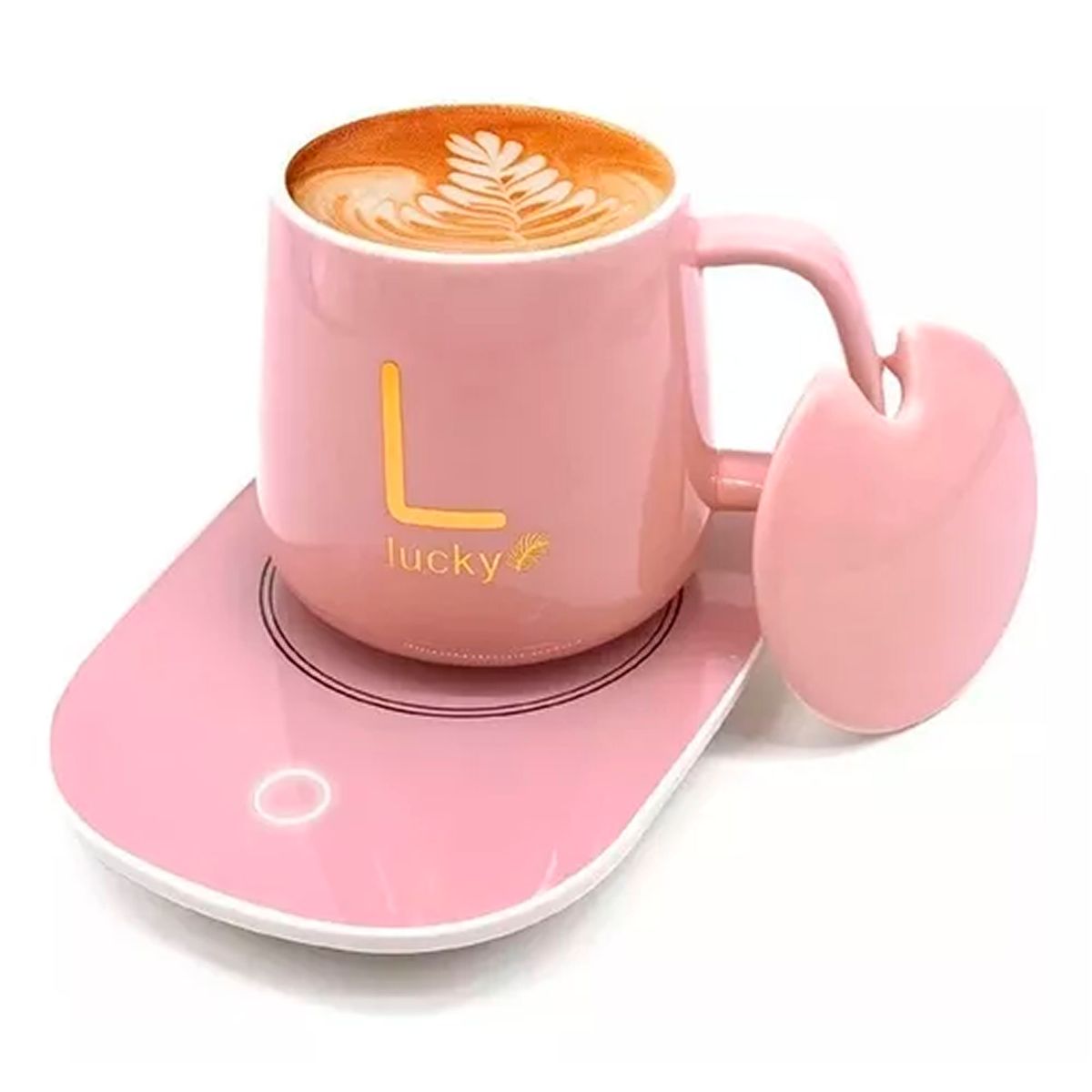 ESHOPANGIE - Taza Con Calentador Eléctrico Para Café Té Leche usb Rosa