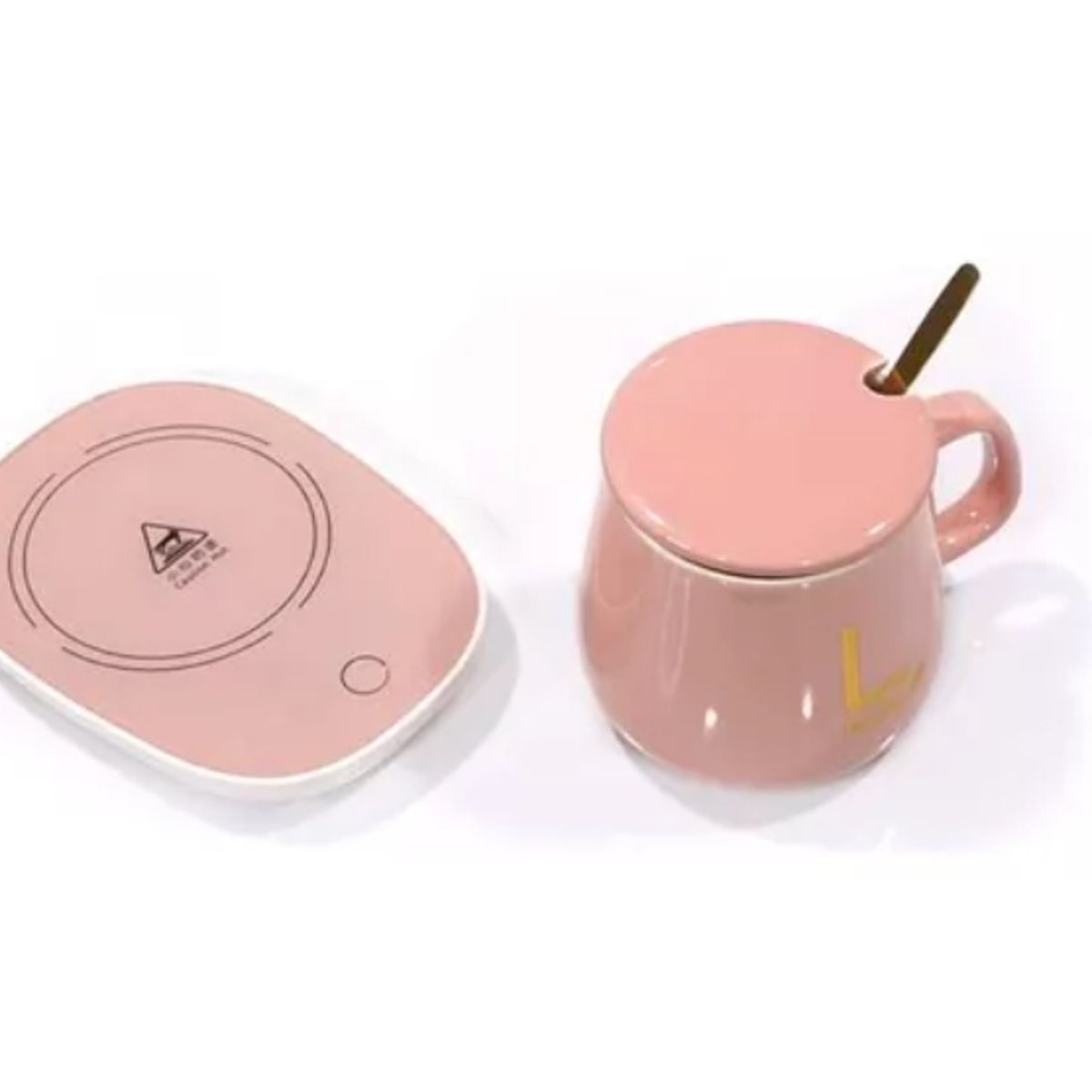 ESHOPANGIE - Taza Con Calentador Eléctrico Para Café Té Leche usb Rosa