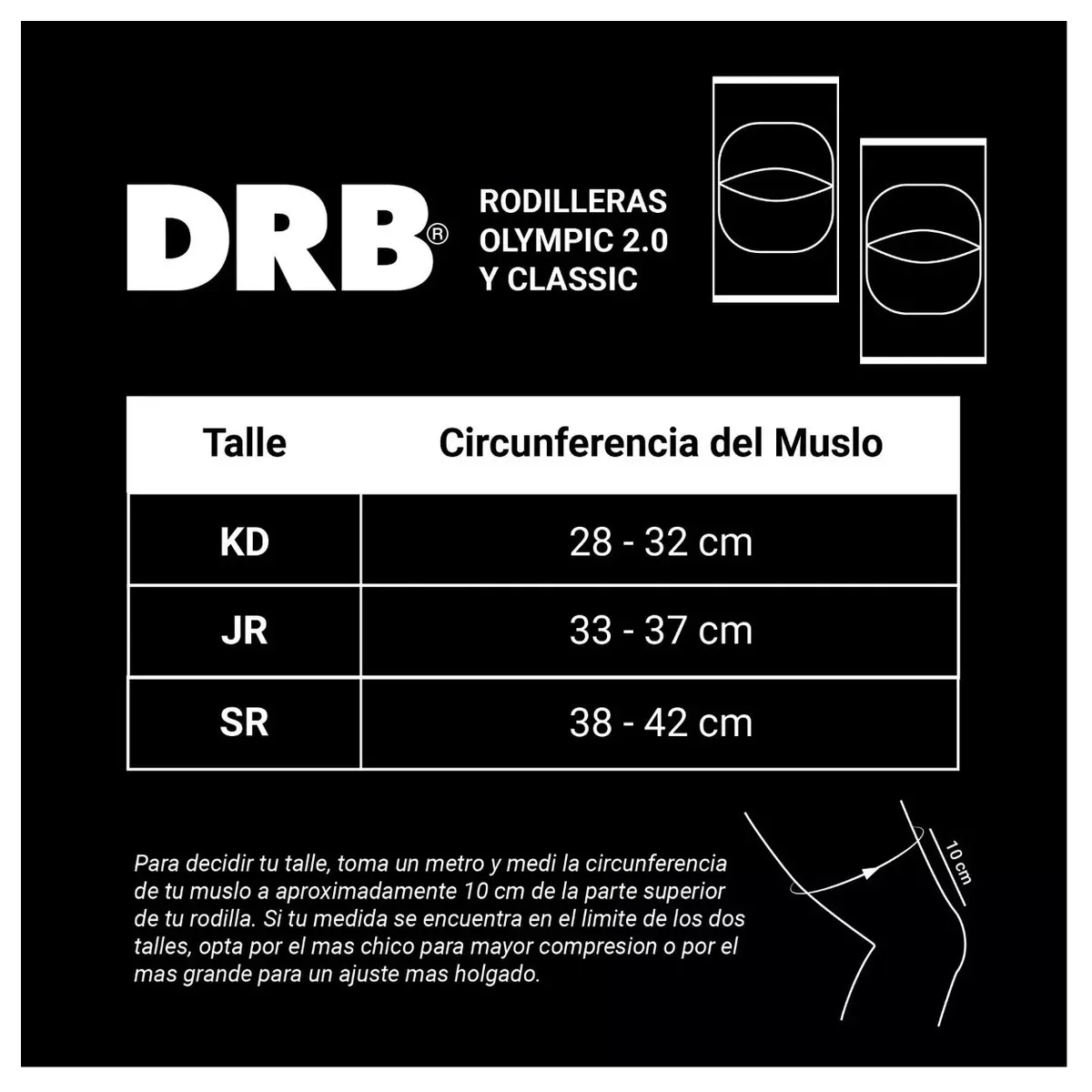 DRB - Rodilleras Deportivas Voleibol Skate Acolchadas Drb Talla S
