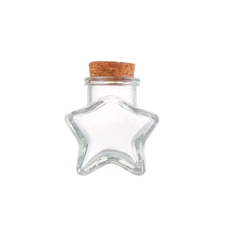 GENERICO - Frasco Vidrio Estrella Tapa Corcho 200ML