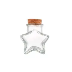 GENERICO - Frasco Vidrio Estrella Tapa Corcho 200ML