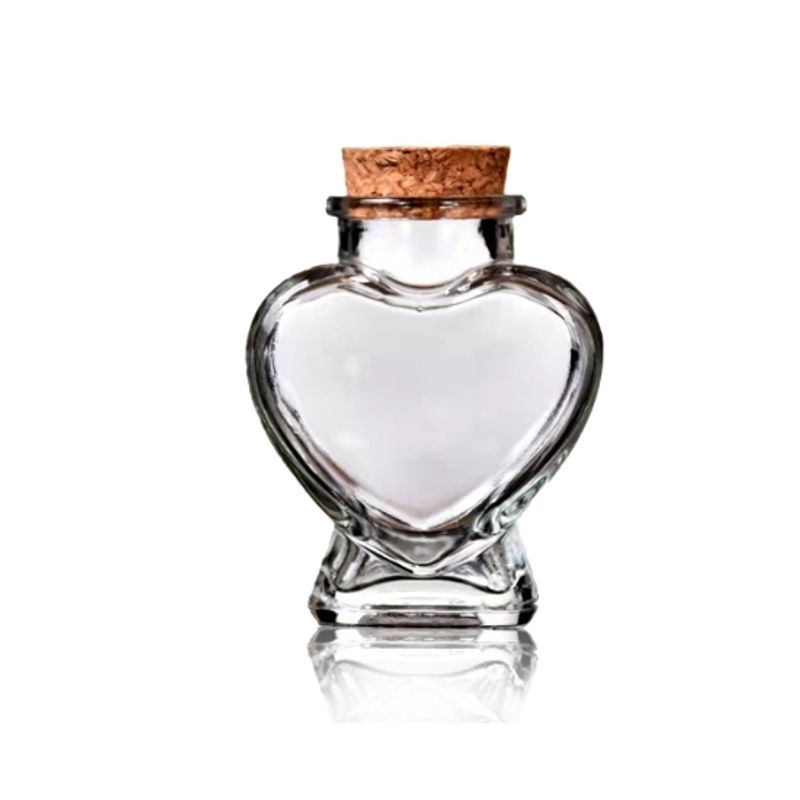 GENERICO - Frasco Vidrio Corazon Tapa Corcho 100ML