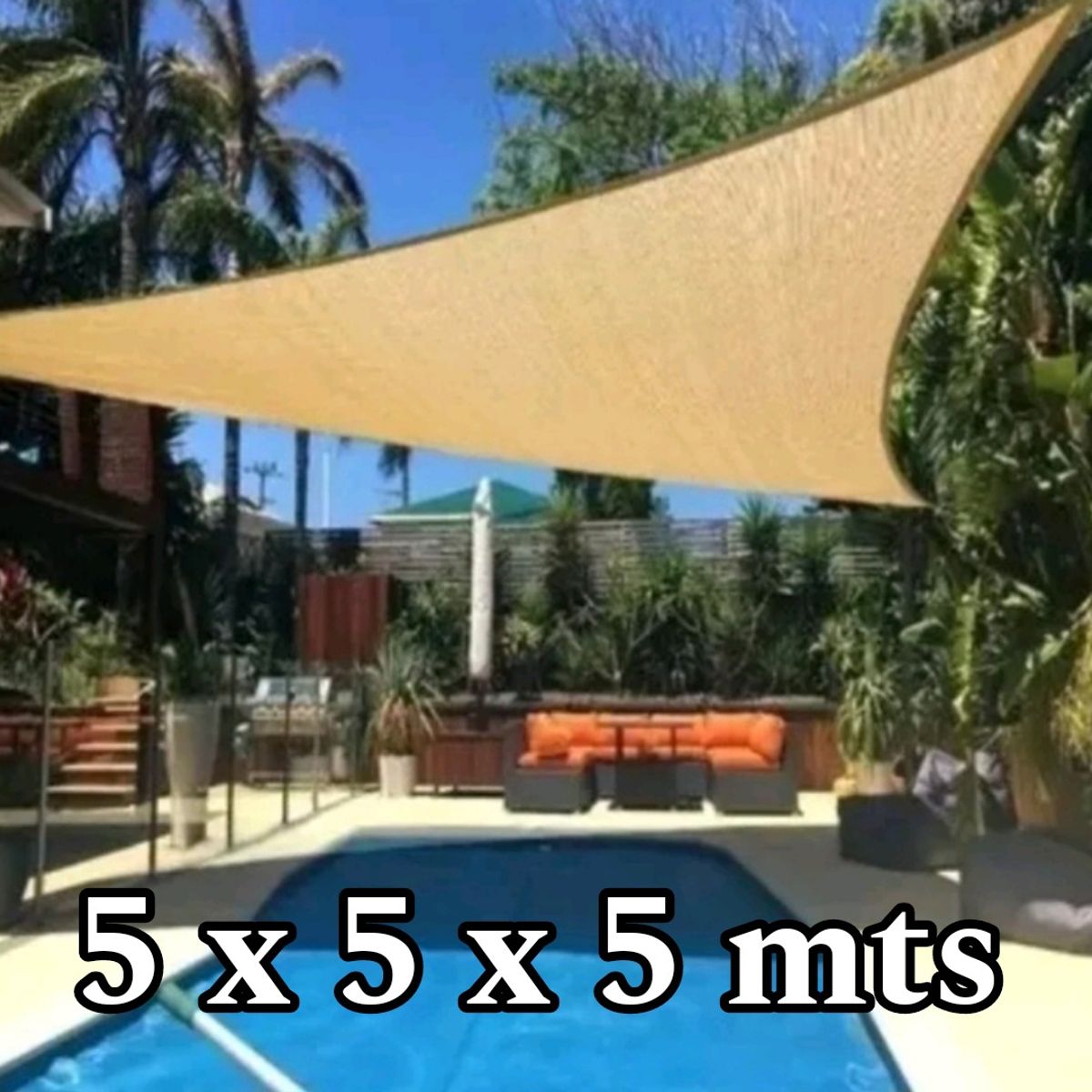 UNIVERSAL - TOLDO VELA TRIANGULAR 5 X 5 X 5 MTS