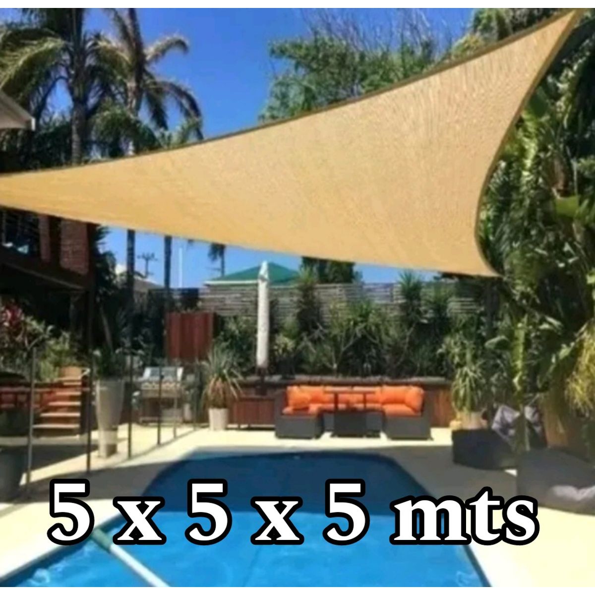 UNIVERSAL - TOLDO VELA TRIANGULAR 5 X 5 X 5 MTS