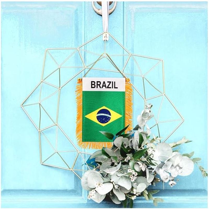 GENERICO - Bandera de Brasil para vidrio o ventanas 13x18cm