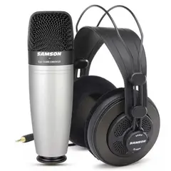 SAMSON - Pack de estudio microfono y audifono modelo C01 - SR850