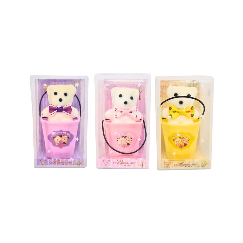GENERICO - Mini Peluche Forma De Oso Polar En Una Canasta Colores