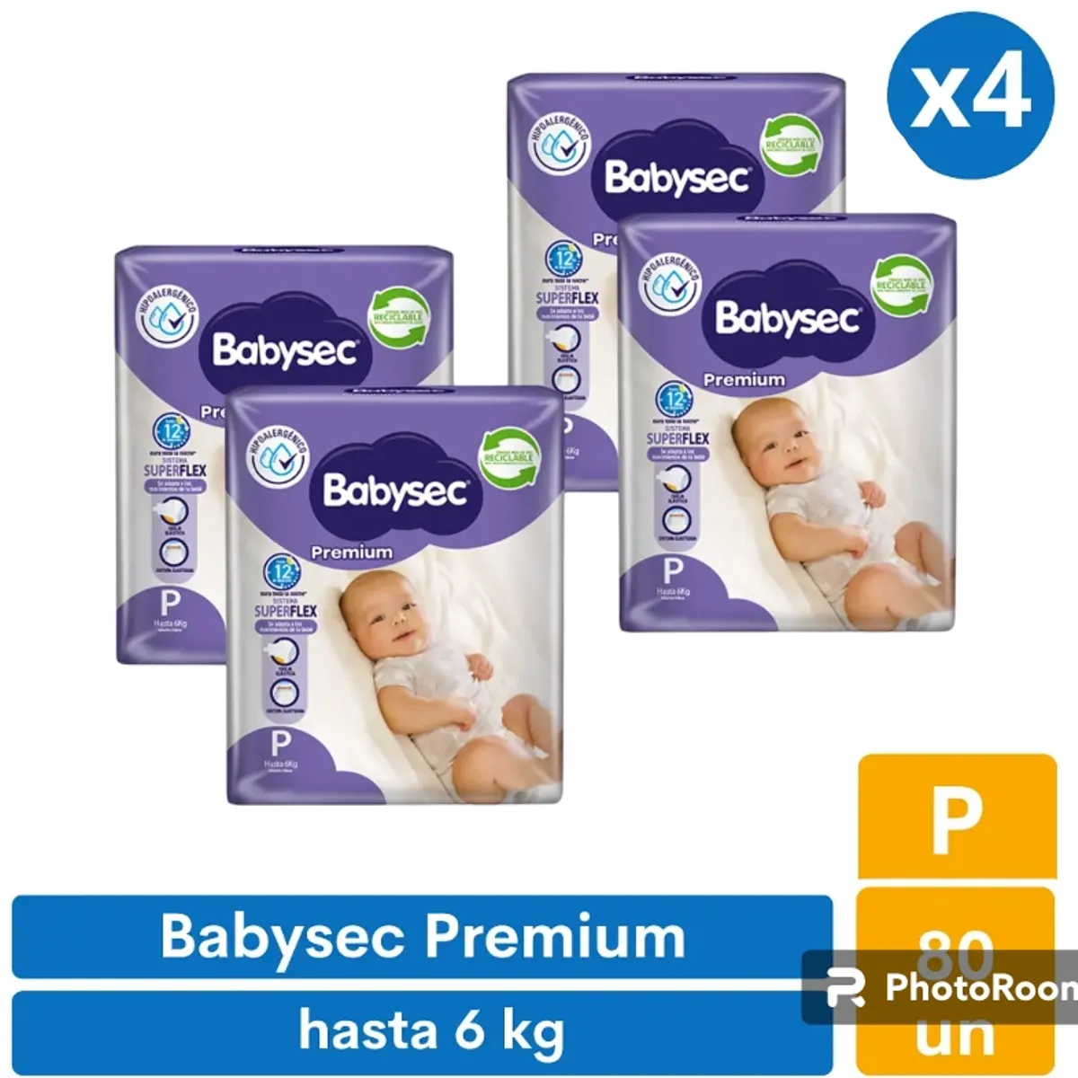 BABYSEC - Pañales Babysec Premium P 80 pañales