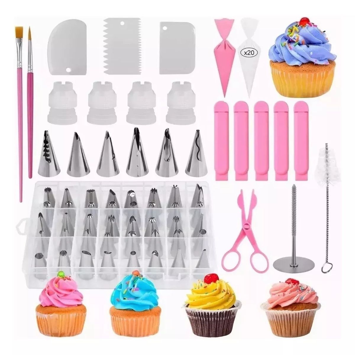 GENERICO - Kit De Decoración 83 Unidades C/picks/bolsa Pastelera