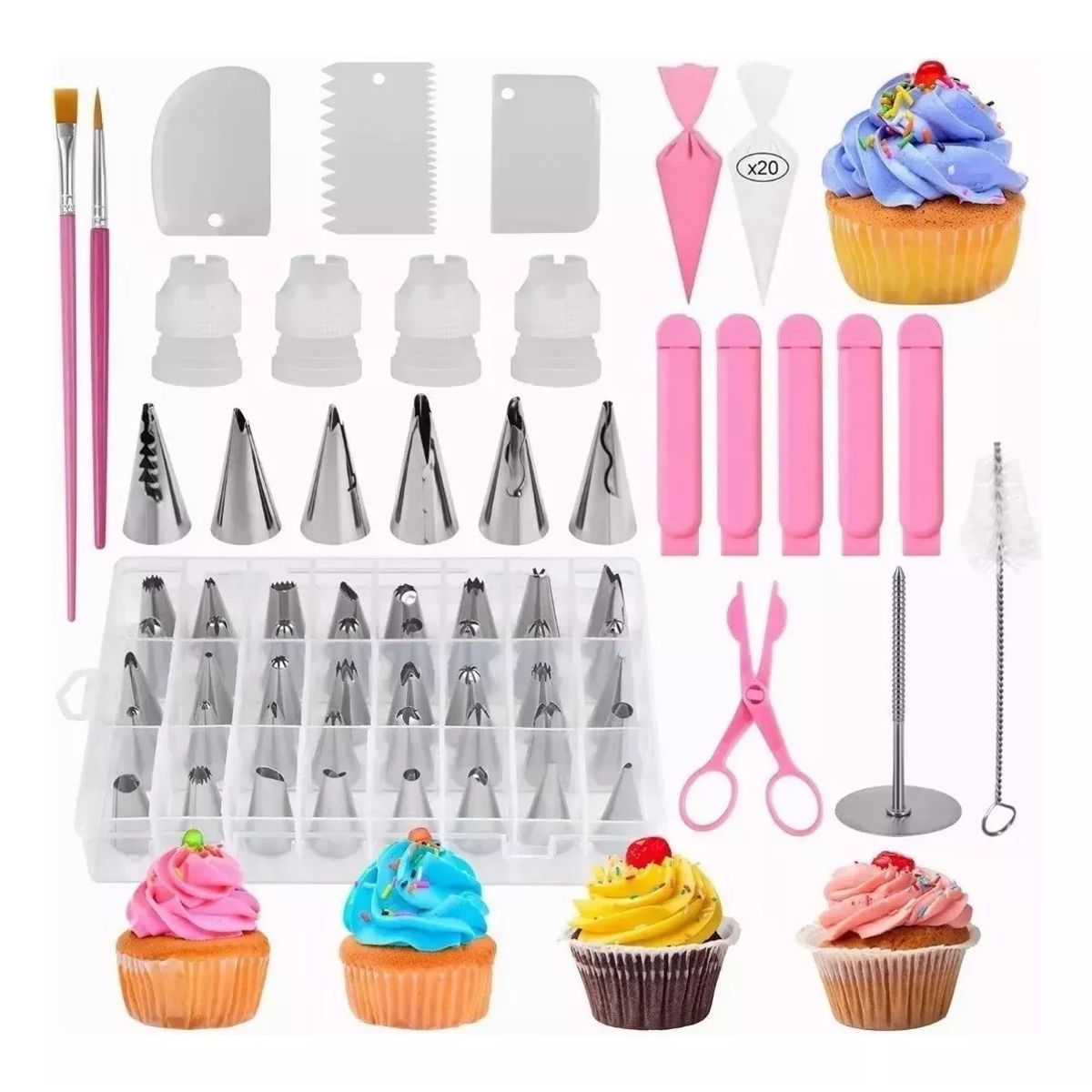GENERICO - Kit De Decoración 83 Unidades C/picks/bolsa Pastelera