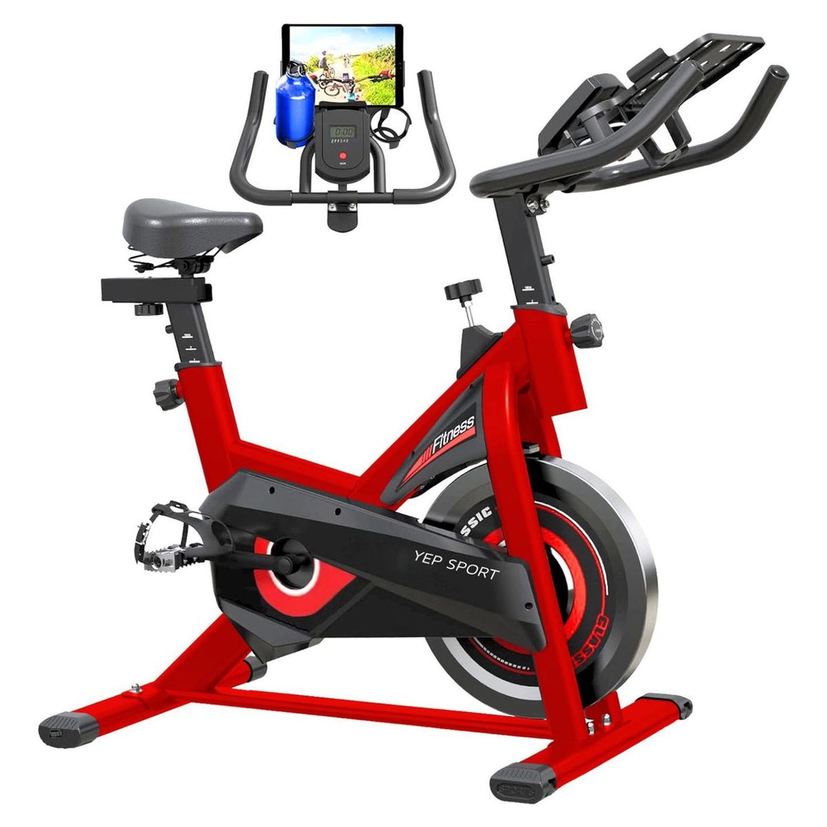 YEP S - Bicicleta De Spinning Deluxe Red  Extra Confort - Rojo