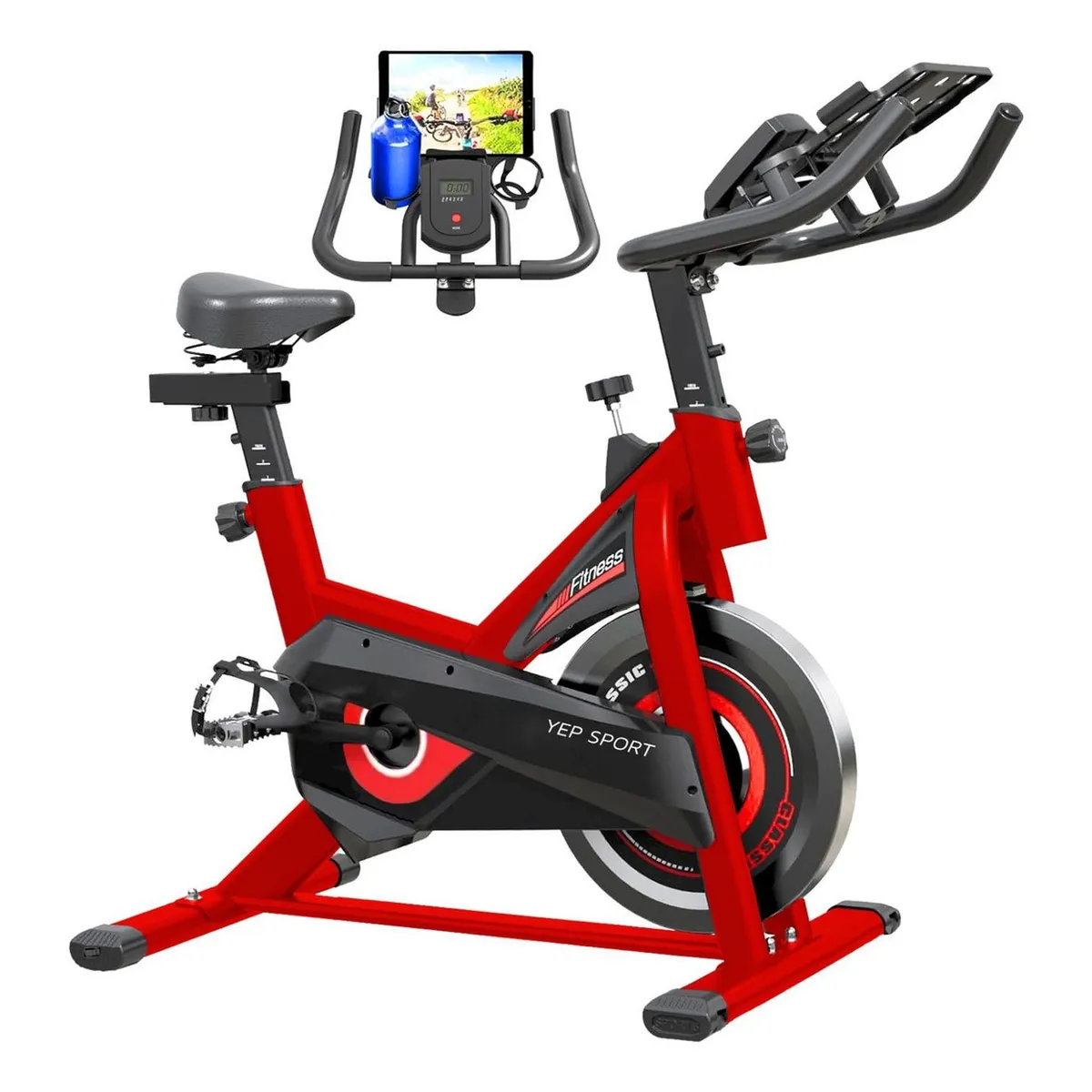YEP S - Bicicleta De Spinning Deluxe Red  Extra Confort - Rojo