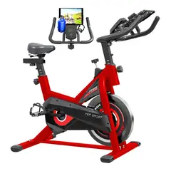 YEP S - Bicicleta De Spinning Deluxe Red Extra Confort - Rojo