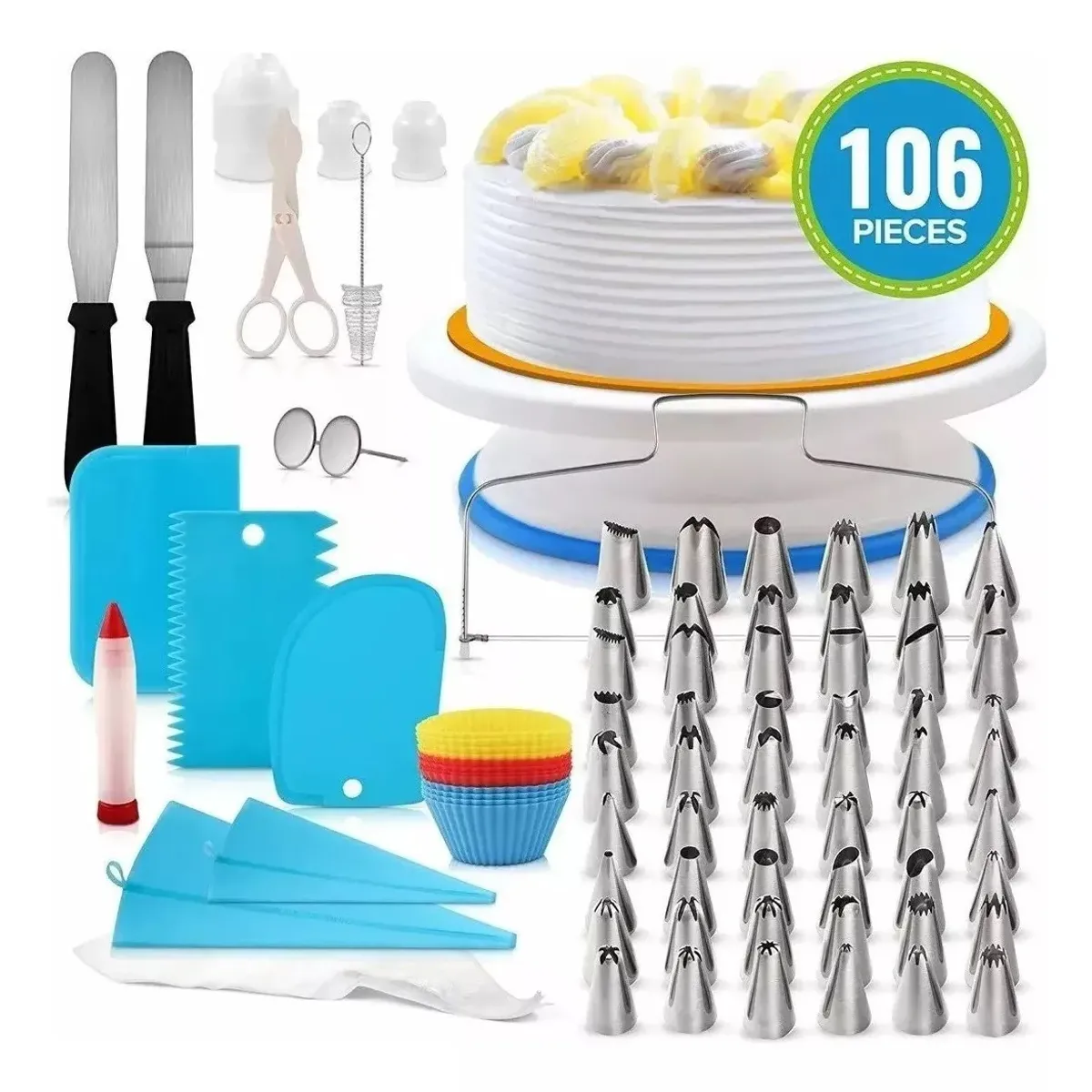 GENERICO - Kit Decoración Para Reposteria 106 Pzs