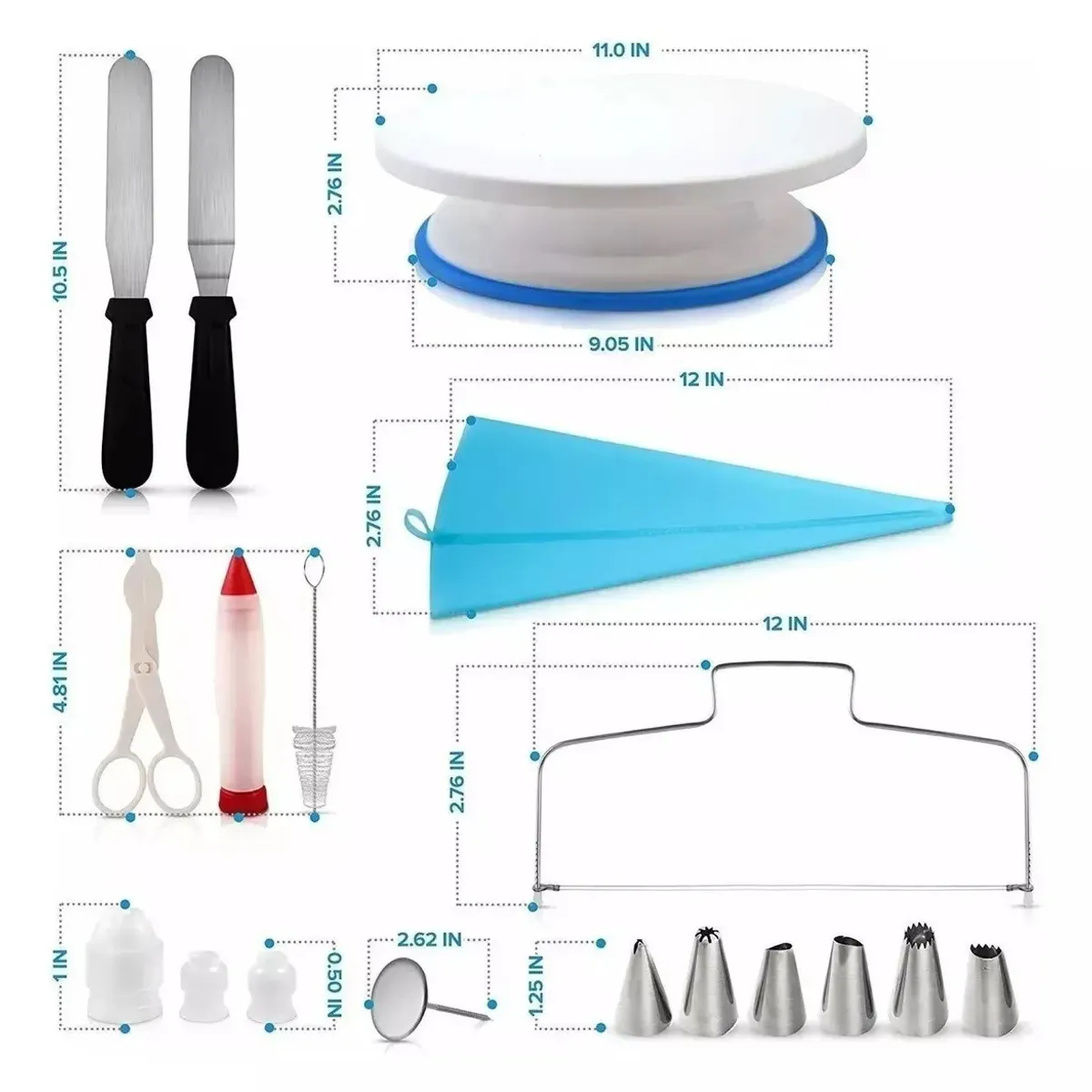 GENERICO - Kit Decoración Para Reposteria 106 Pzs